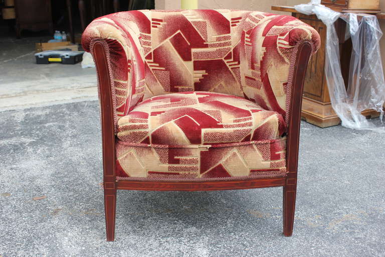 French Art Deco Canape and Club Chair Set, circa 1940's 2