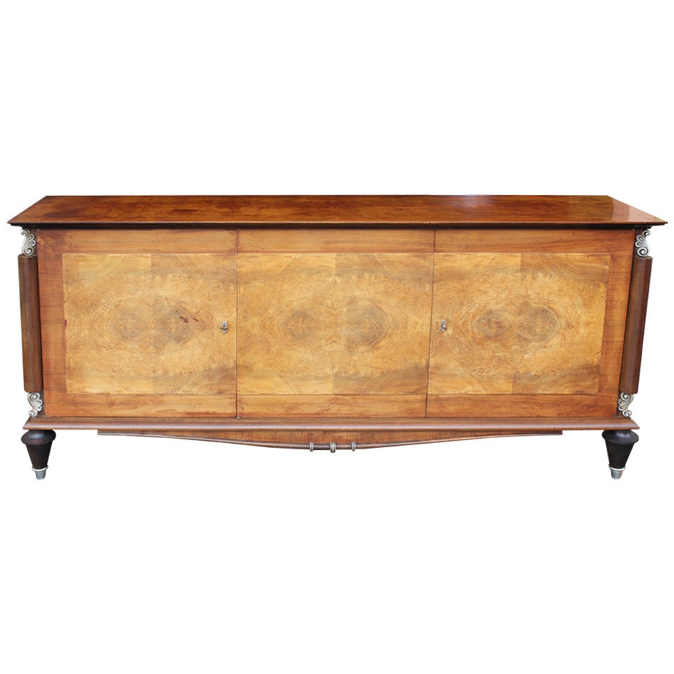 French Art Deco Palisander with Burl Buffet/ Sideboard, circa 1940's