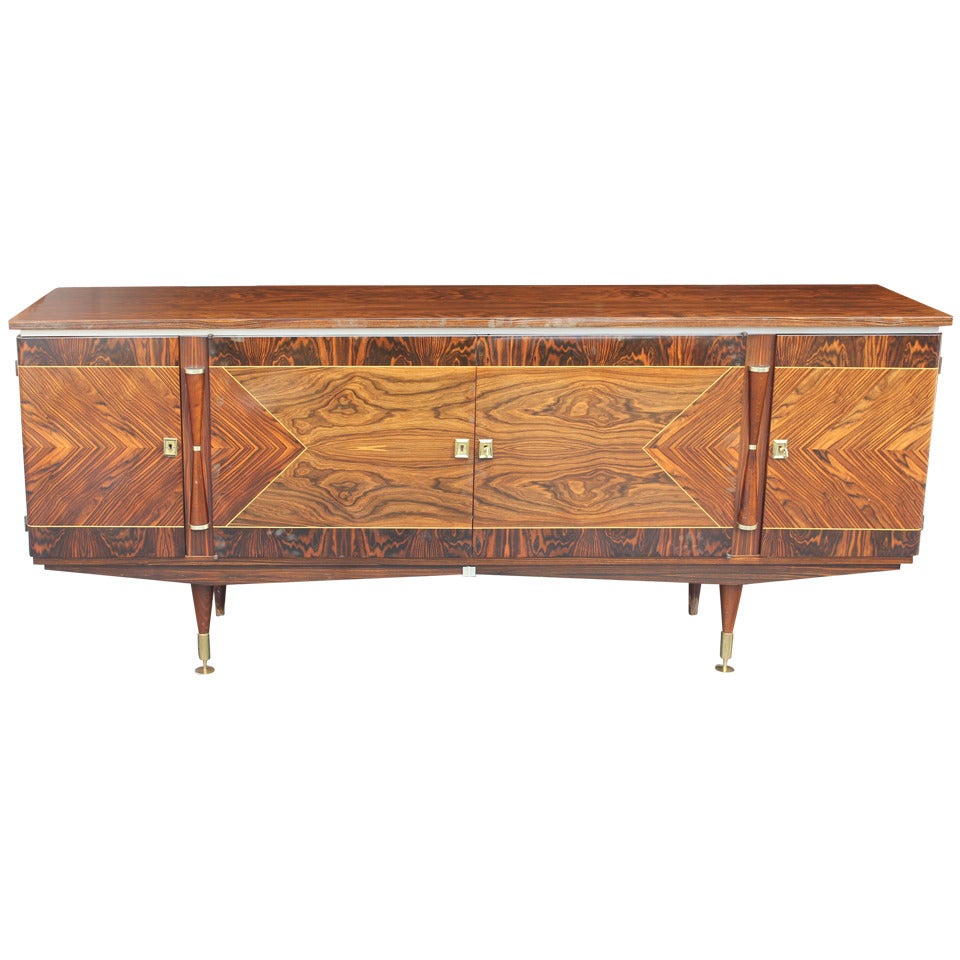 French Art Deco Exotic Macassar Ebony Buffet or Sideboard, circa 1940s