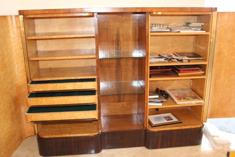 German Art Deco Period Buffet/ Display, Exotic Walnut & Macassar Ebony 4