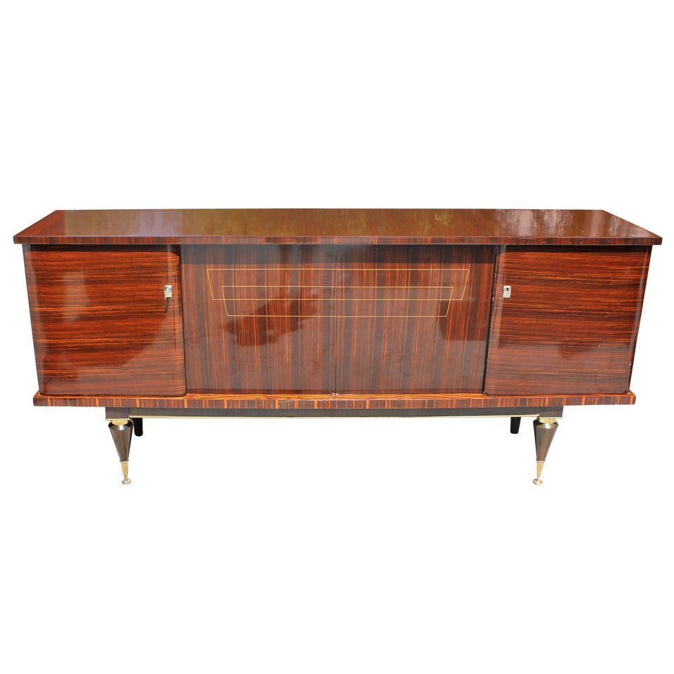 French Art Deco Exotic Macassar Ebony Buffet