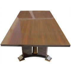 French Art Deco Designer Macassar Ebony Dining Table Maurice Rinck