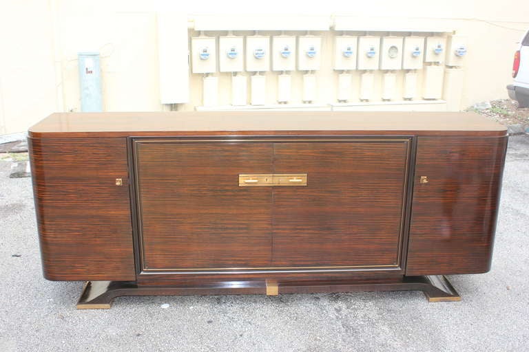 Masterpiece Macassar Ebony Buffet by Maurice Rinck, Gilt Bronze Hardware