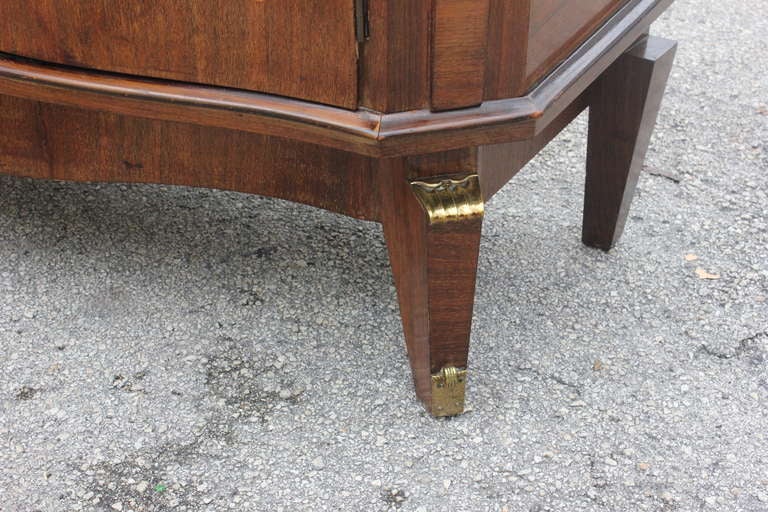 French Art Deco Sideboard / Buffet Palisander Marquetry, Bronze Accents . 5