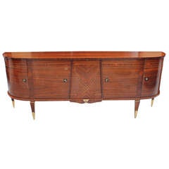 French Art Deco Exotic Macassar Ebony Buffet, Curved Form