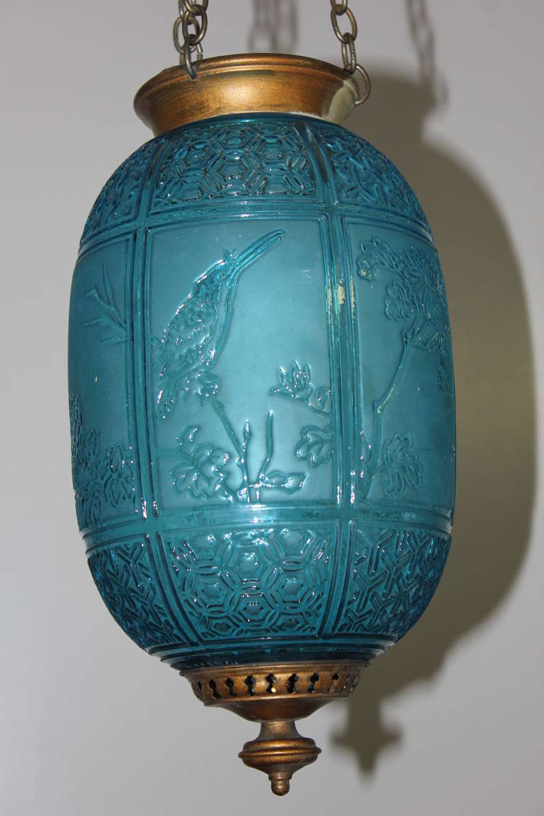 Very Rare Blue Electrified Oil Lantern by Baccarat  France, 19thc. Napoleon III 4