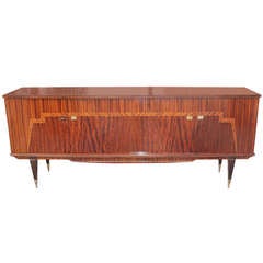 Vintage French Art Deco/ Art Moderne Flame Mahogany Buffet