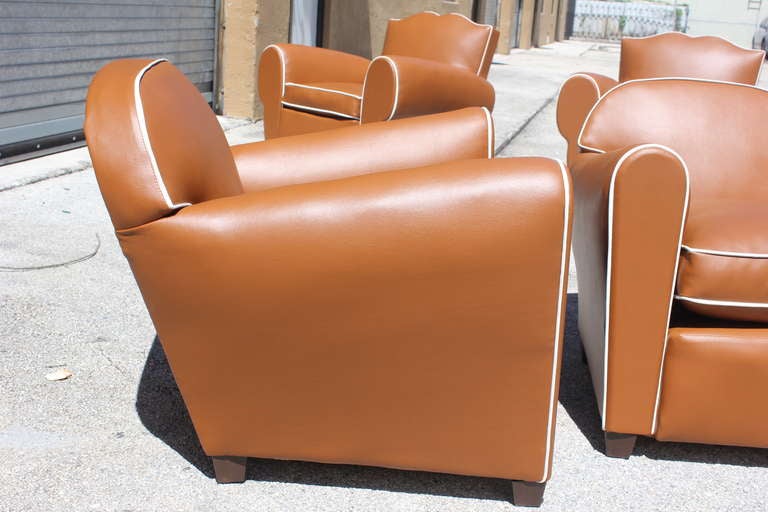 PVC Pair French Art Deco Vinyl Club Chairs