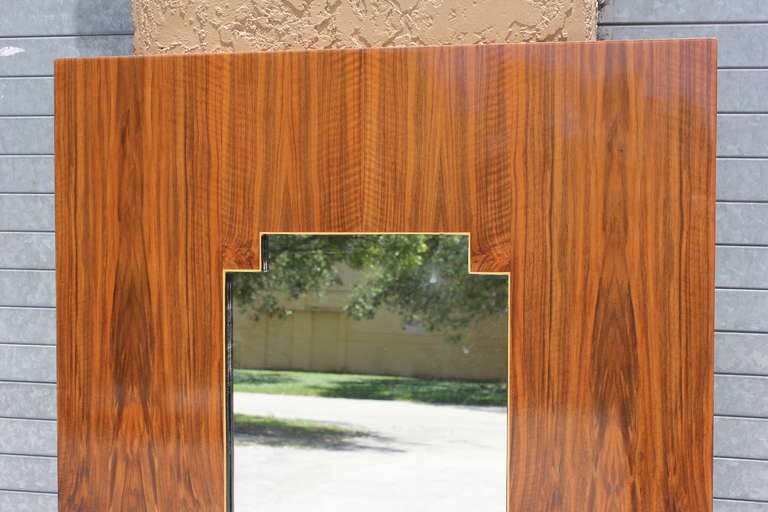 French Art Deco Exotic Walnut Full Length Mirror In Excellent Condition In Hialeah, FL