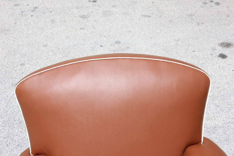 Mid-20th Century Pair of French Art Deco Club Chairs in Vinyl