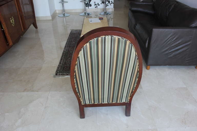 Mid-20th Century Pair French Art Deco Mahogany Chairs circa 1940.