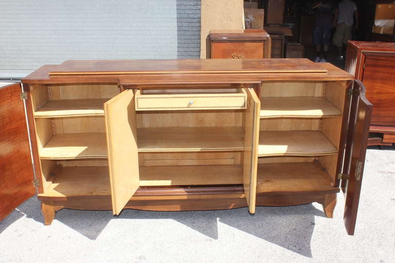 French Art Deco Mahogany Buffet with Sycamore Center, 1940's 3