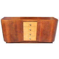 Classic French Art Deco Palisander Buffet, Glass Ball Hardware, 1940
s