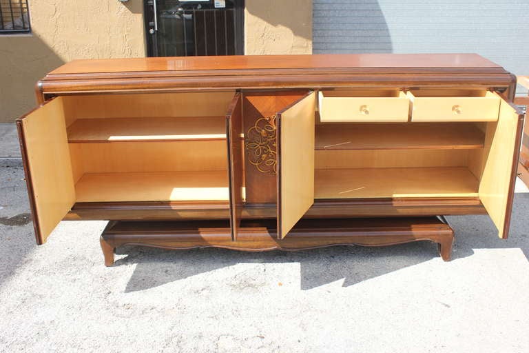 Spectacular French Art Deco Four-Door Palisander Buffet by Jean Desnos 4