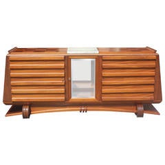 French Art Deco Solid Mahogany Buffet by Gaston Poisson, circa 1940's 2