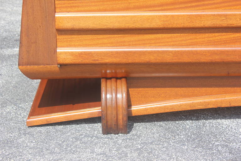 French Art Deco Solid Mahogany Buffet by Gaston Poisson, circa 1940s For Sale 3