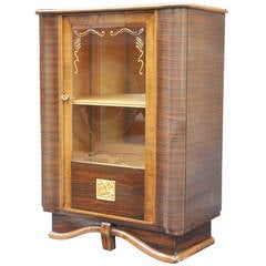 French Art Deco Designer Macassar Ebony Dry Bar, circa 1930's