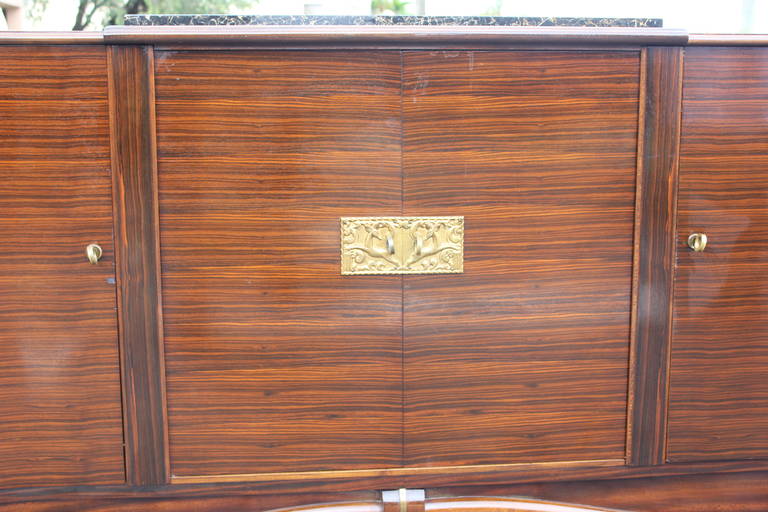 Wood French Art Deco, Exotic Macassar Grand Designer Buffet or Credenza