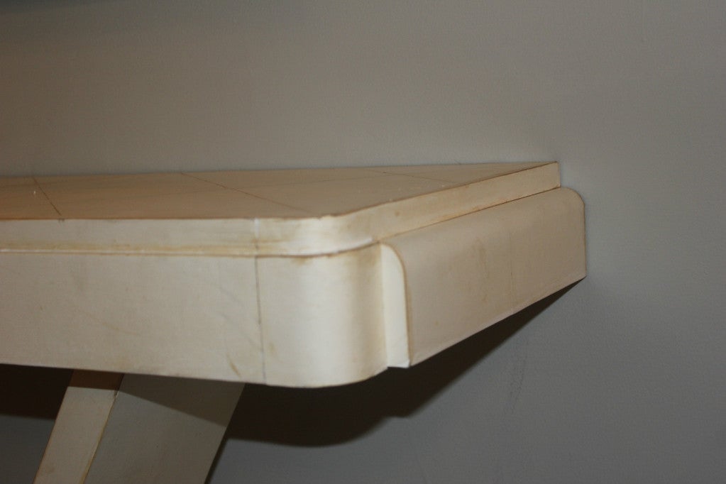 French Art Deco Parchment Console Table 3