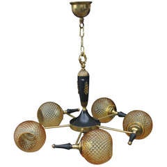 French Art Deco 5 Light Fixture with Neoclassic Elements