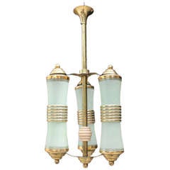 French Art Deco 3 Light Lantern Type Fixture French Art Deco 3 Light Lantern Type Fixture