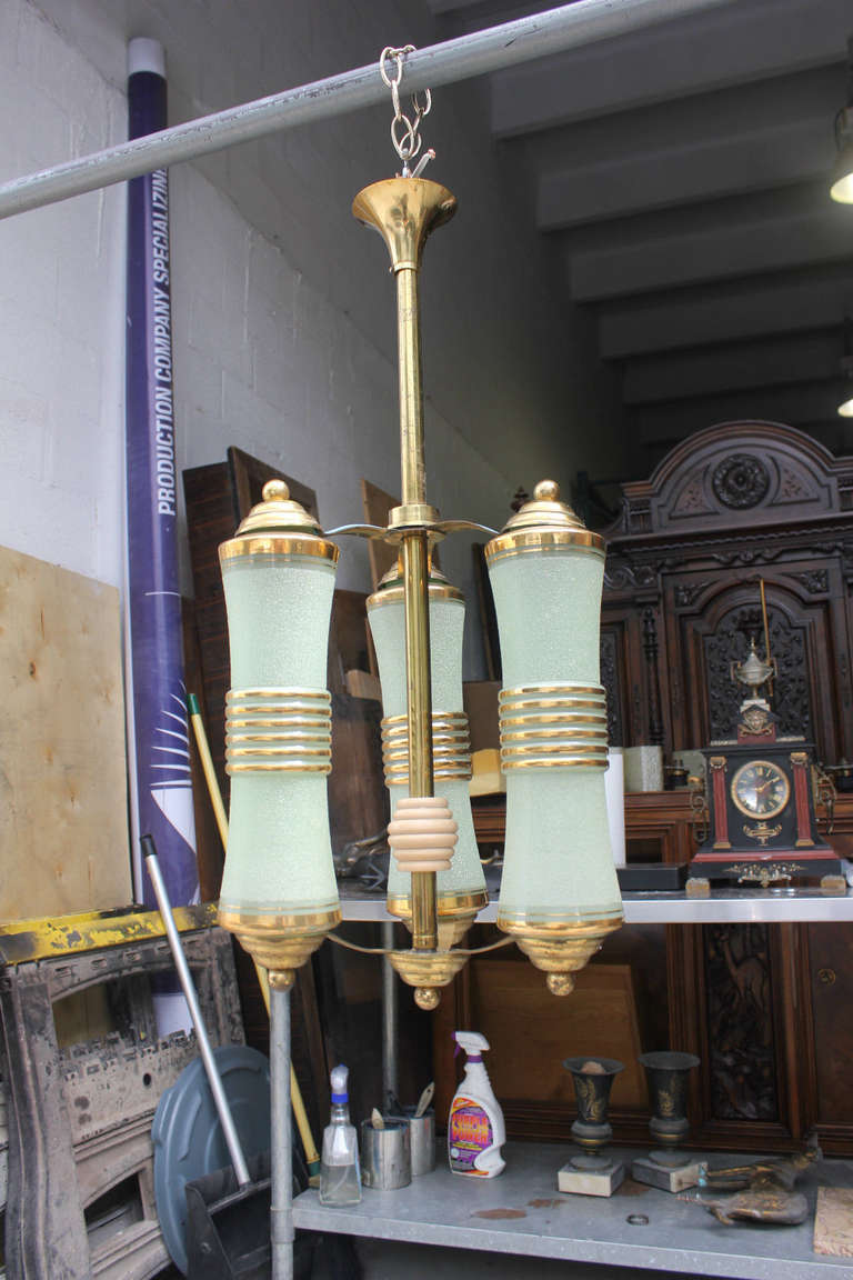 French Art Deco 3 Light Lantern Type Fixture