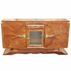 French Art Deco Exotic Walnut Buffet, circa 1940s