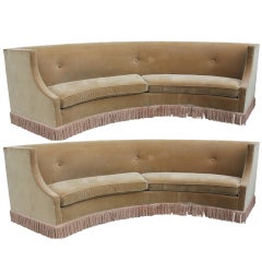 French Art Deco Pair Monumental Sofas from Biltmore Hotel