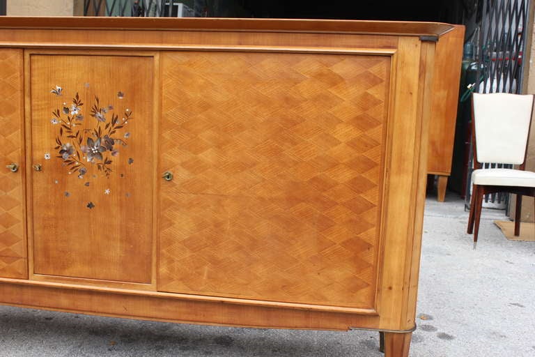 French Art Deco Masterpiece Buffet in Sycamore by Dominique 2