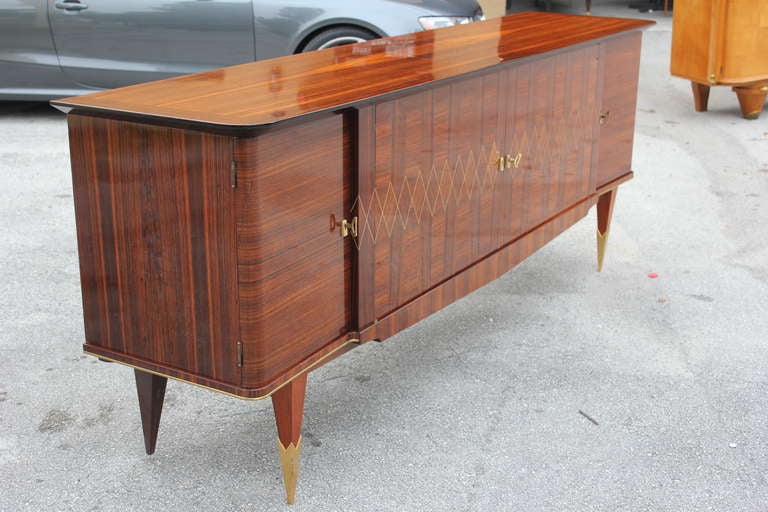 French Art Deco Exotic Macassar Ebony Buffet, circa 1940s 4