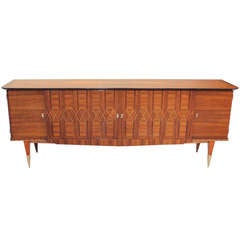 French Art Deco Exotic Macassar Ebony Buffet, circa 1940s