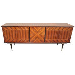 French Art Deco Exotic Macassar Ebony Buffet, Light Color