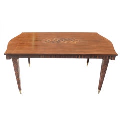 French Art Deco Exotic Macassar Ebony Dining Table