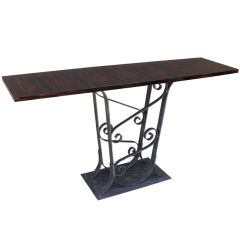 French Art Deco Exotic Macassar Ebony Console Table