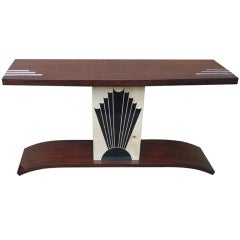 French Art Deco Console Table/ Palisander "Rio"/ Sunray Detail