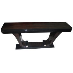 French Art Deco Exotic Macassar Ebony Classic Console Table