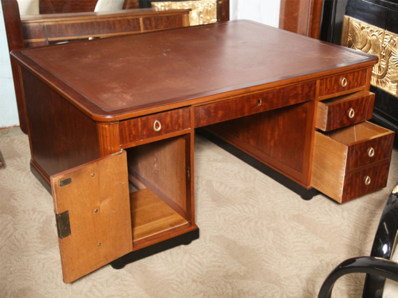 French Art Deco Partners Desk by F. Chaleyssin 1