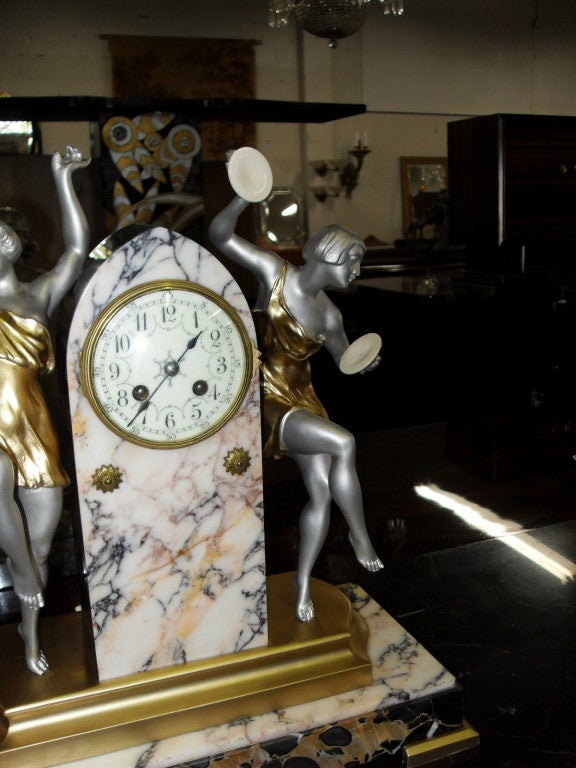 French Art Deco Period Sculpture Clock 