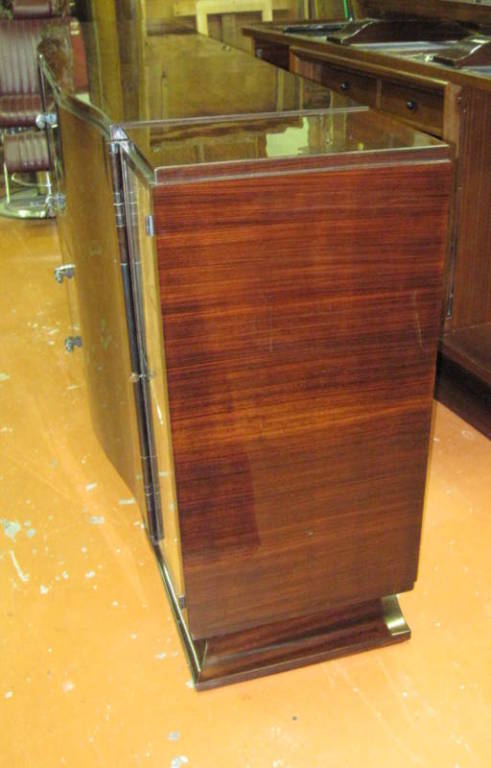 Metal French Art Deco Rosewood Buffet or Sideboard with Display