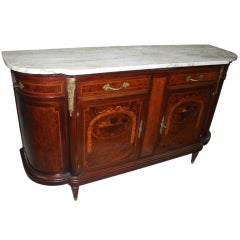 Antique 19thc. French Napoleon III White Marble Top Buffet