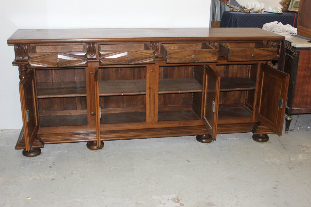 Wood Antique French Louis XIII style Buffet/ Sideboard