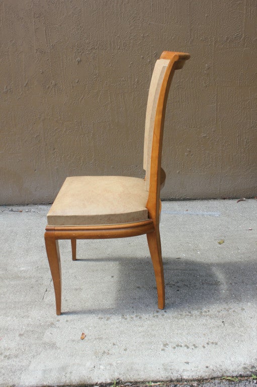 Set 6 French Art Deco High Quality Dining Chairs, Solid Walnut at 1stdibs