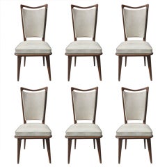Set 6 French Art Deco Mahogany Dining Chairs