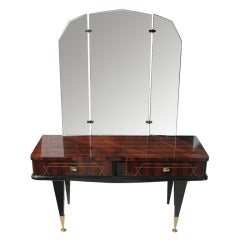 French Art Deco Exotic Macassar Ebony Ladies Vanity