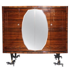Spectacular French Art Deco Exotic Macassar Ebony Armoire