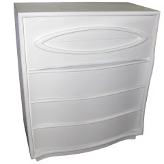 Mid Century Modern Stark White Large 5 Drawer Dresser