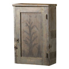 Antique Primitive Painted Hanging Cupboard