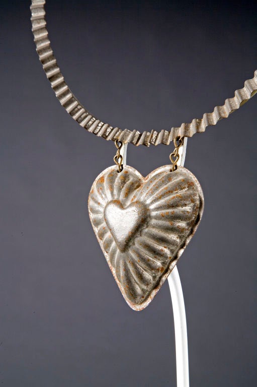 Anniversary Tin Heart Necklace at 1stDibs