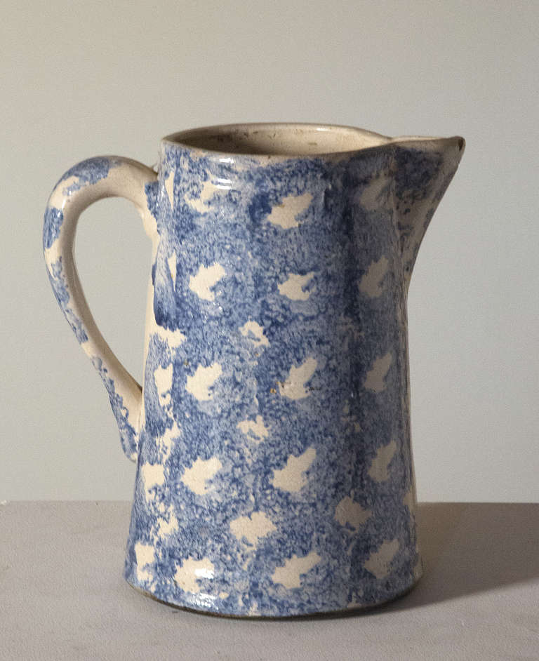 19th Century Late 19th to Early 20th Century Spongeware Pitcher