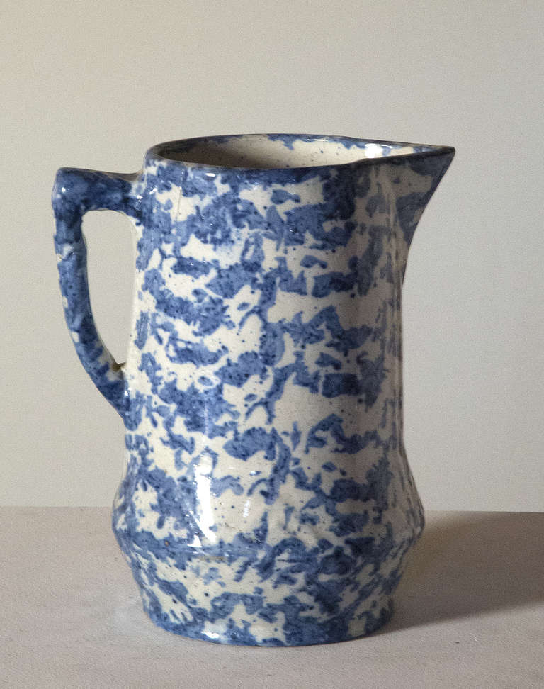 Earthenware Late 19th to Early 20th Century Spongeware Pitcher